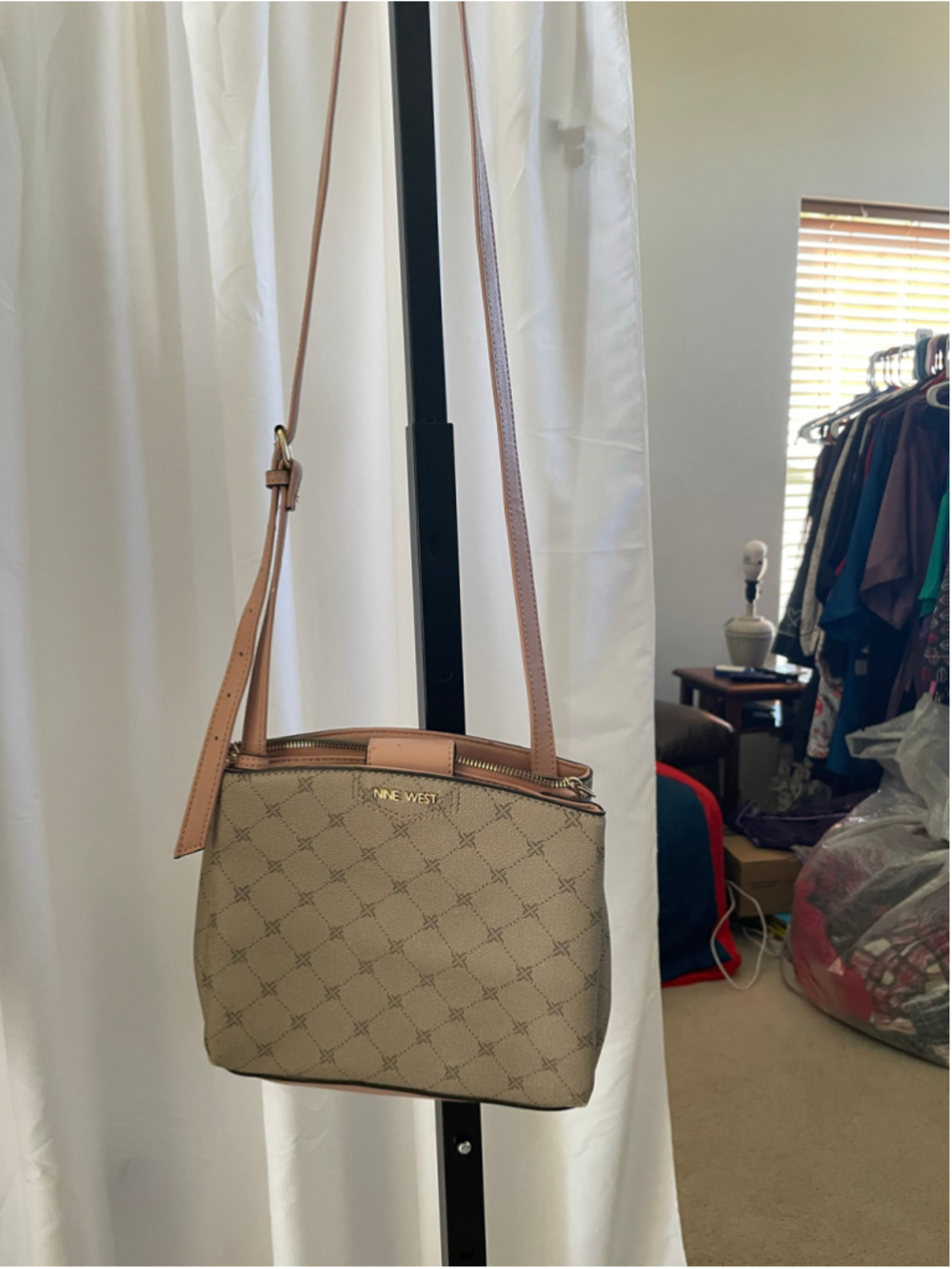Women's Nine West Crossbody Bag One Size Beige Pink
